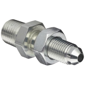 Eaton Aeroquip 2240-4-4S Male Bulkhead Connector, Male 37 Degree JIC, Male Pipe Thread, JIC 37 Degree & NPT End Types, Carbon Steel, 1/4 JIC(m) x 1/4 NPT(m) End Size, 1/4" Tube OD J101