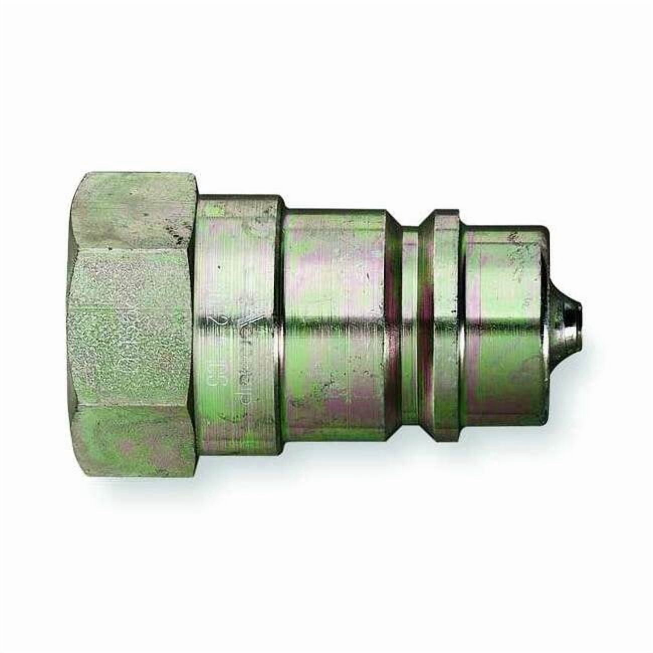 Hydraulic Quick Connect Hose Coupling, Steel Body, Push-to-Connect Lock, 9/16"-18 Thread Size