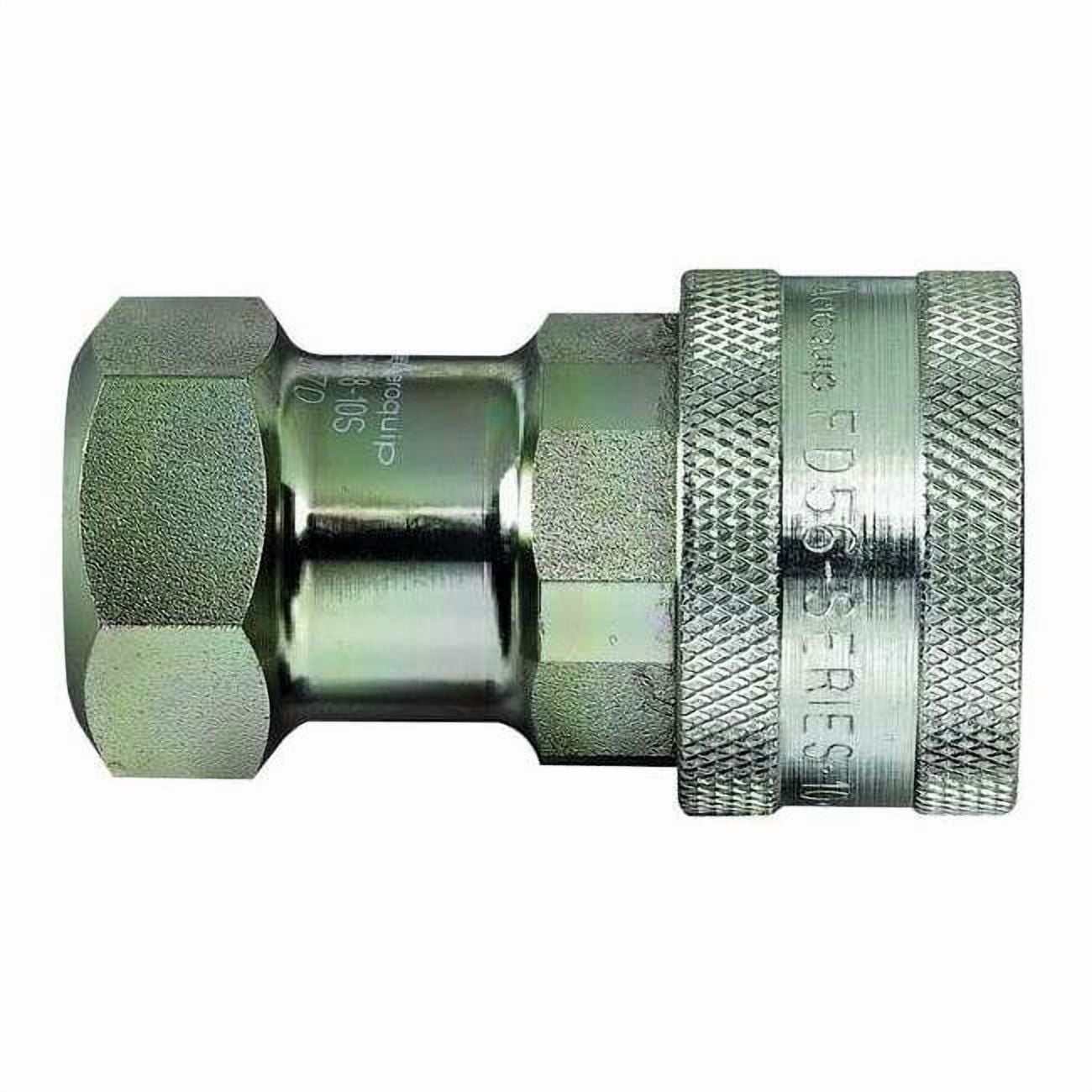 Hydraulic Quick Connect Hose Coupling, Steel Body, Sleeve Lock, 1/4"-18 Thread Size, 5600 Series