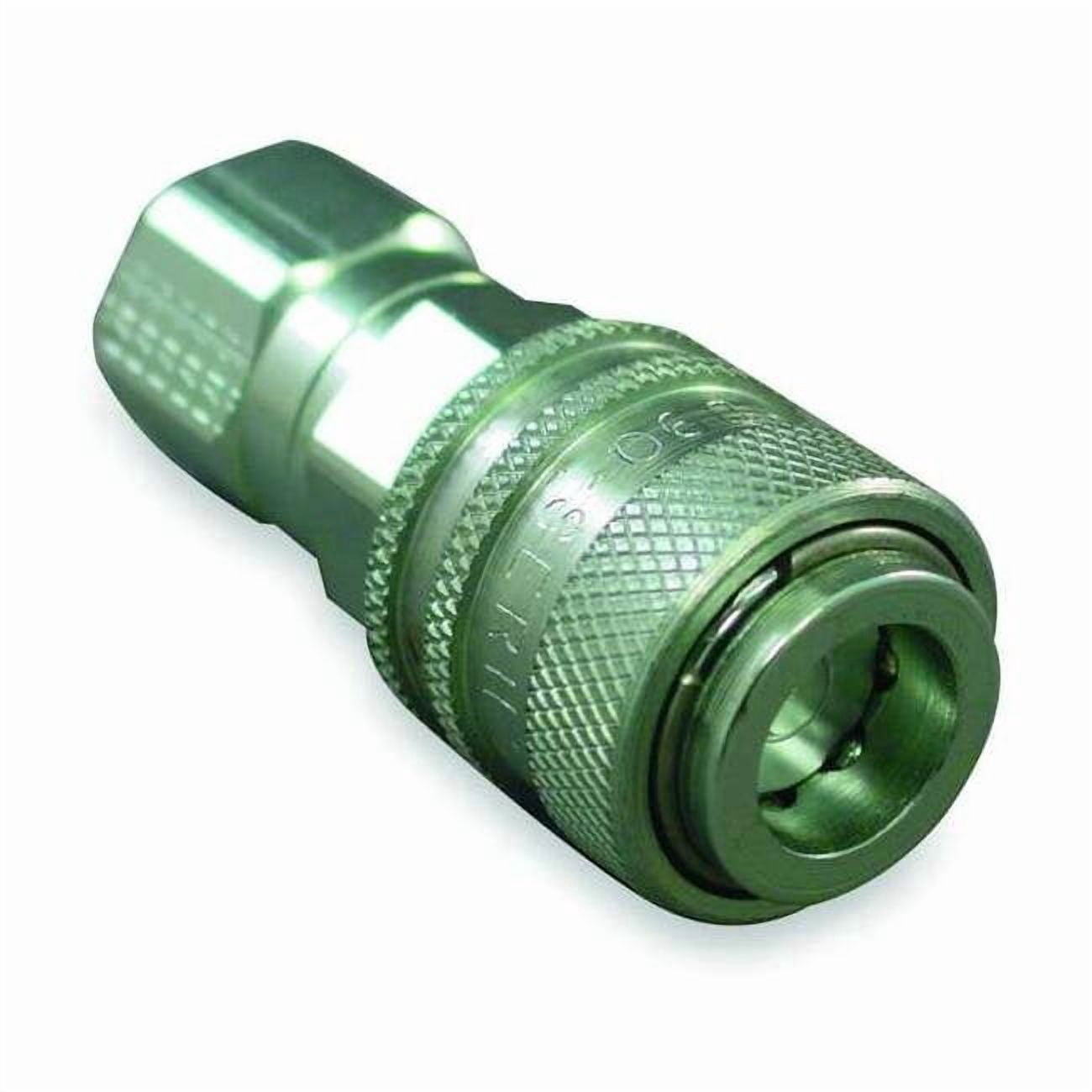Hydraulic Quick Connect Hose Coupling, Steel Body, Push-to-Connect Lock, 1/4"-18 Thread Size