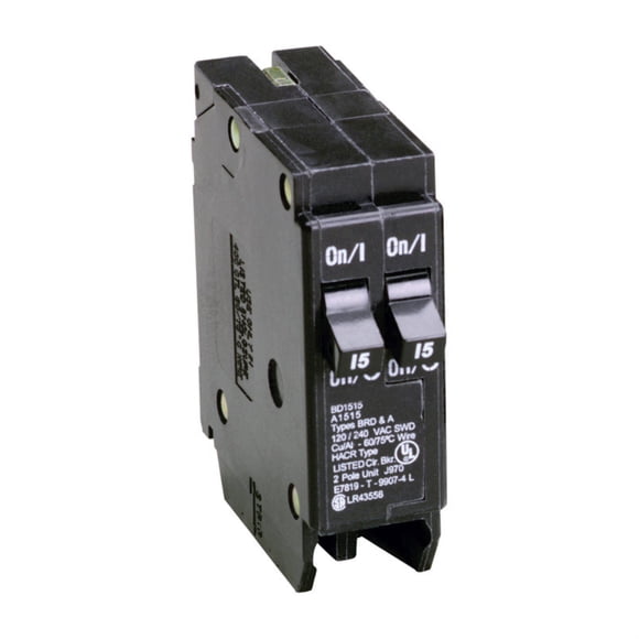 Eaton Corporation Bd1515 Single Pole Tandem Circuit Breaker, 120V, 2-15-Amp