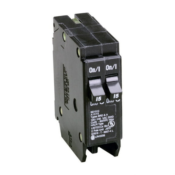 Eaton BD 15A/15A Double-Pole Standard Trip Duplex Circuit Breaker BD1515