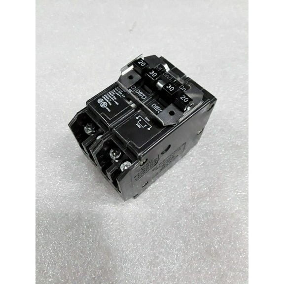 Eaton Quadplex Type BQ Circuit Breaker BQ220230 - 20A/30A DP - 2 Poles, 2", 120/240 V