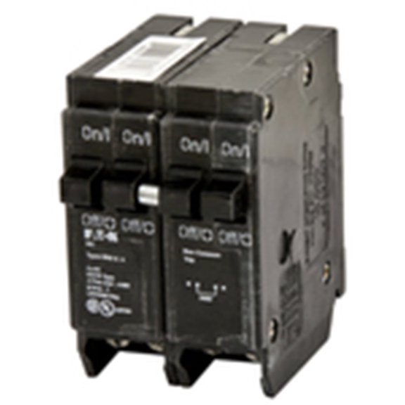 Eaton BQC2202115 Breaker, 20/15A, 2P, 120/240V, 10 kAIC, CTL Quad, BR Series