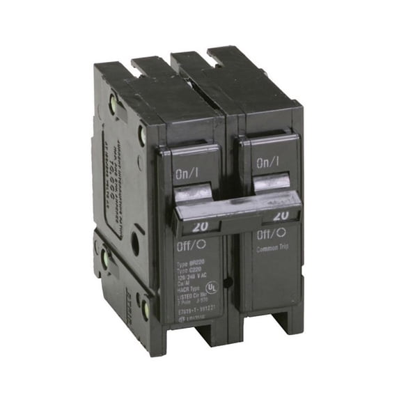 Eaton BR 25A Double-Pole Standard Trip Circuit Breaker BR225