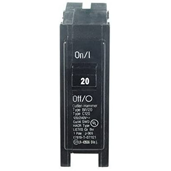 Eaton BR120 20 Amp Single Pole Circuit Breaker