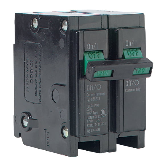Eaton BR Series Circuit Breaker BR230 - 2-Pole, 30 Amp, 120/240V Plug-On Mount  Indoor & Outdoor Use, NEC-Compliant