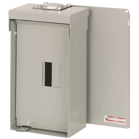 Cutler-Hammer BR BR24L125RP Load Center, 125 A, 2 -Space, 4 -Circuit, Main Lug, NEMA 3R Enclosure, Light Gray