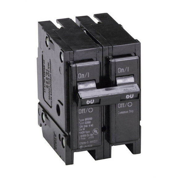 Eaton BR 60A Double-Pole Standard Trip Circuit Breaker BR260