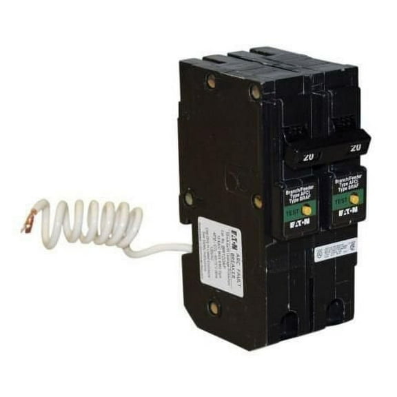 Eaton BRL220CAF, 20 Amps 120-240V Black 2-Pole Arc Fault Circuit Breaker