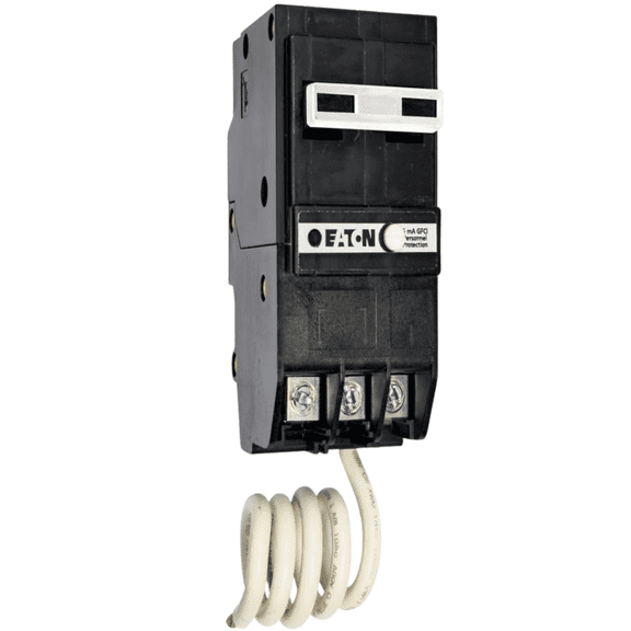 Eaton BRN260GF Type BR 60 Amp 2-Pole GFCI Circuit Breaker, Pigtail Neutral