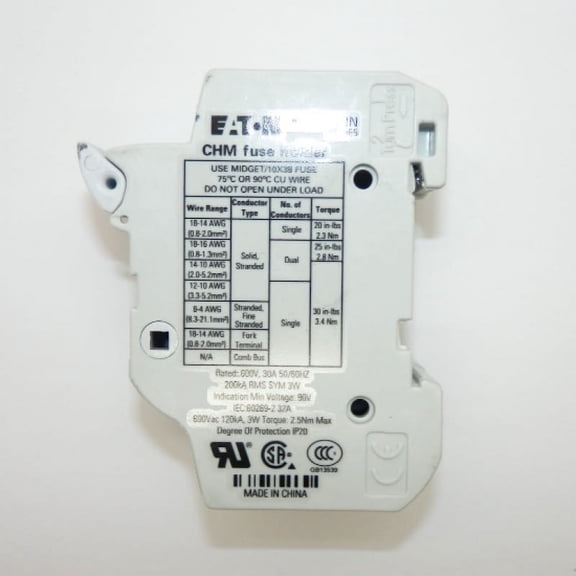 Eaton Bussmann 32A Rail Mount Fuse Holder With Indicator CHM2DIU