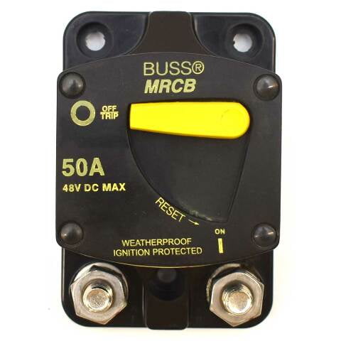 Eaton Bussmann Boat Circuit Breaker 187050F-03-1 | 50A 48V Manual Reset