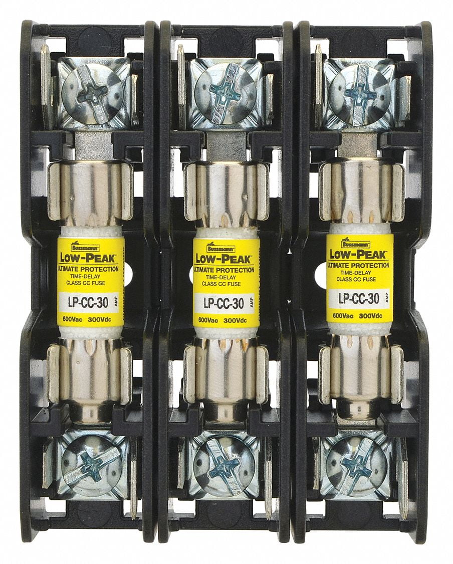 Eaton Bussmann Fuse Block,0 to 30A,CC,3 Pole BCM6033C