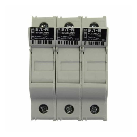 Eaton Bussmann Fuse Block,0 to 30A,Class CC,3 Pole CHCC3DU