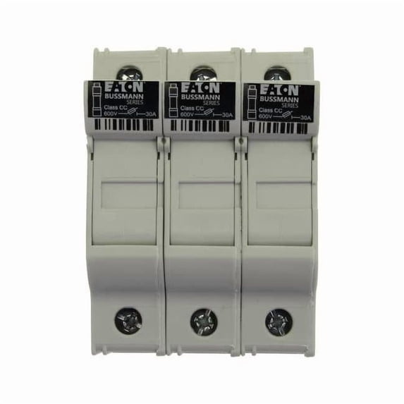 Eaton Bussmann Fuse Block,0 to 30A,Class CC,3 Pole CHCC3DU
