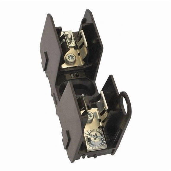 Open Fuse Block, 0 to 30A Amp Range, 600V AC/DC Volt Rating, 2 Poles, Pressure Plate