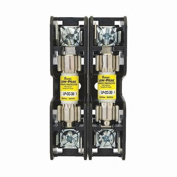 Open Fuse Block, 0 to 30A Amp Range, 600V AC/DC Volt Rating, 2 Poles, Quick Connect