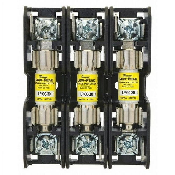 Eaton Bussmann Fuse Block,0 to 30A,Midget,3 Pole BMM603-3C