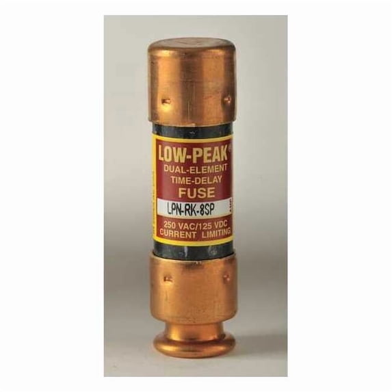 UL Class Fuse, RK1 Class, Time-Delay, 8A, 250V AC, Non-Indicating LPN-RK-8SP
