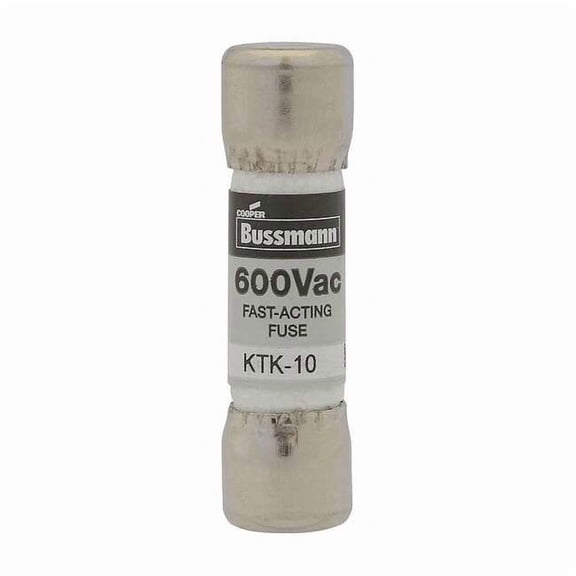 Midget Fuse, Fast-Acting, 12A, 600V AC, Non-Indicating, 100kA at 600V AC KTK-12