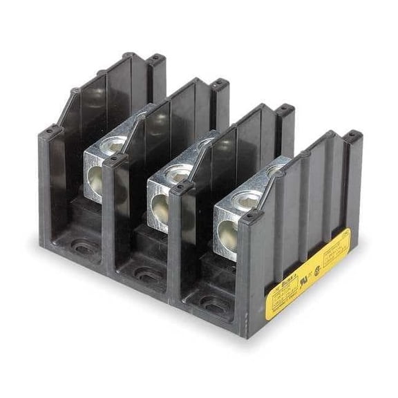 Power Distribution Block, Open, 3 Pole, 310 A Copper, 600 V AC/DC