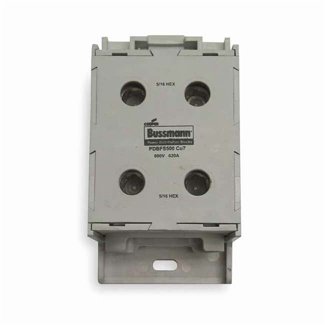 Power Distribution Block, Finger-Safe, 1 Pole, 620 A Copper, 600 V AC/DC, DIN Rail, Panel