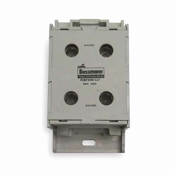 Power Distribution Block, Finger-Safe, 1 Pole, 620 A Copper, 600 V AC/DC, DIN Rail, Panel