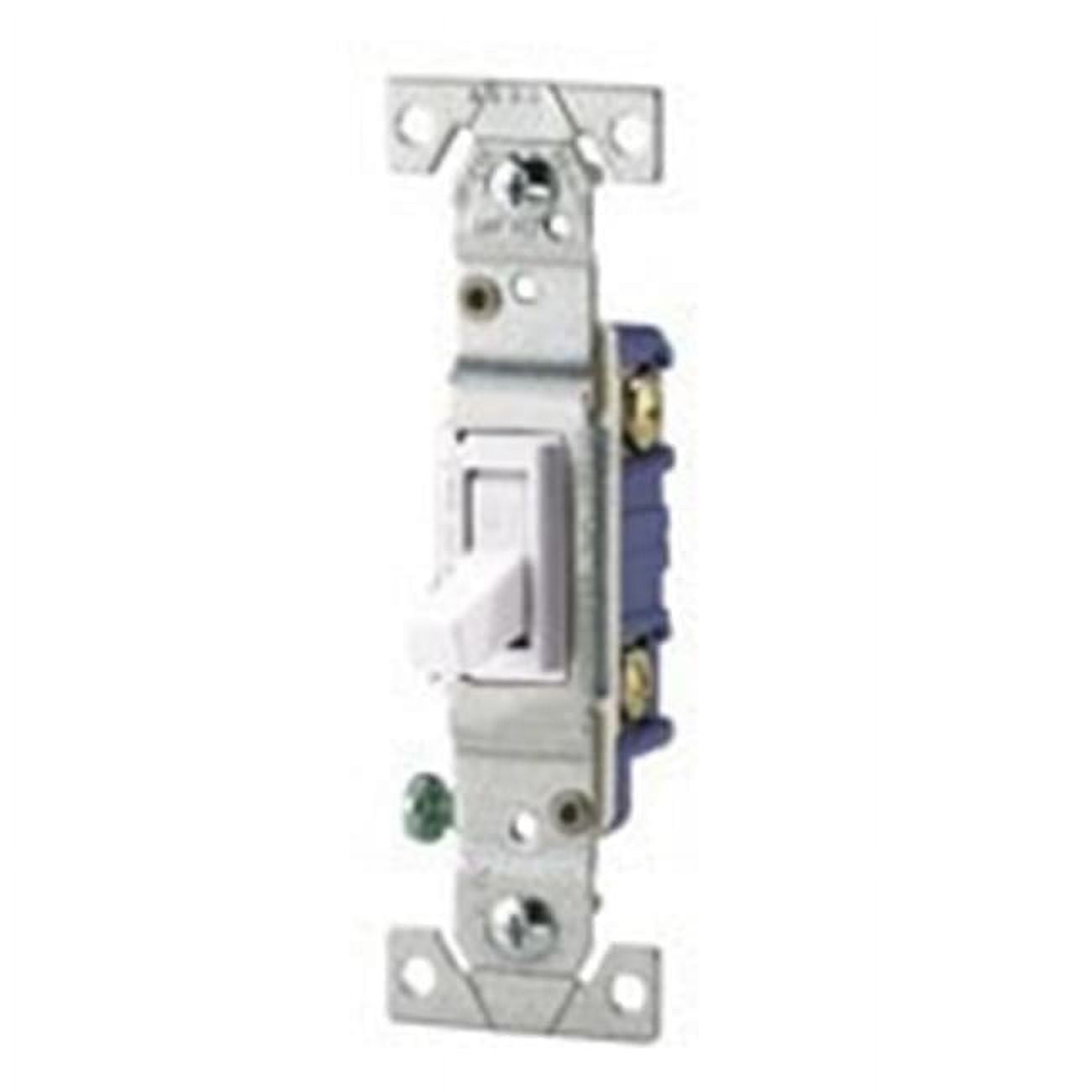 Eaton C1301-7LTW-L 15-Amp, 120-Volt Side and Push Wire Single-Pole Toggle Lighted Switch, White