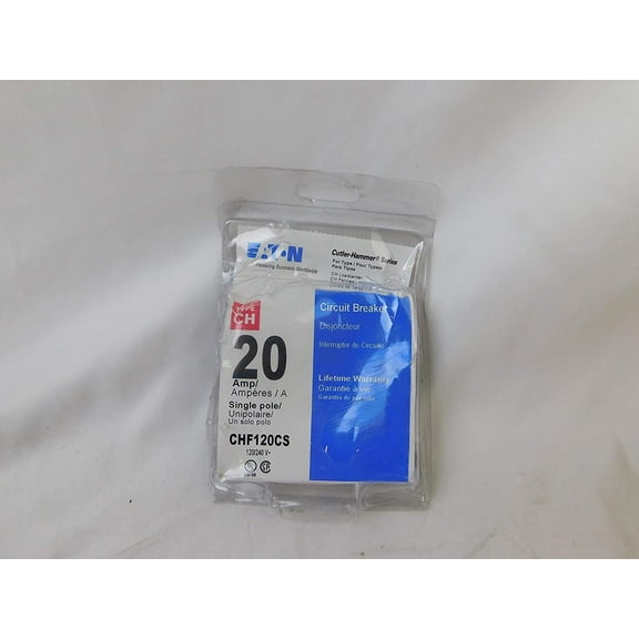 Eaton CHF120CS 20 Amp Cutler Hammer Single Pole Circuit Breaker