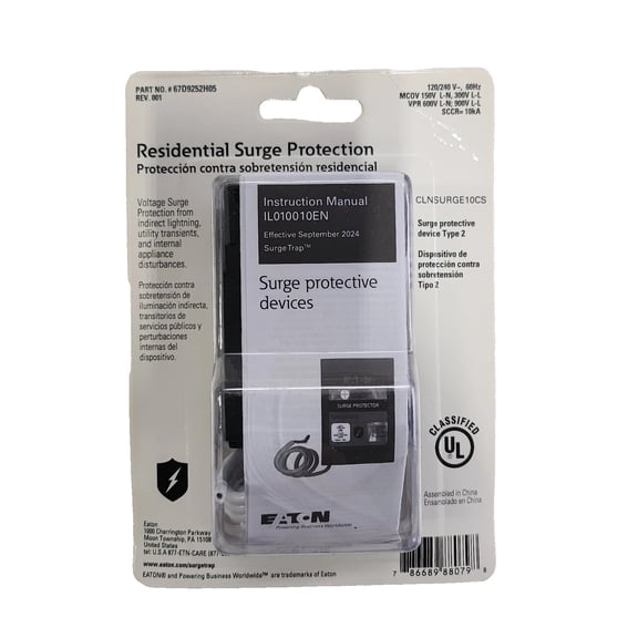 Eaton CLNSURGE10CS 20 kA Whole-Home Surge Protective Device New