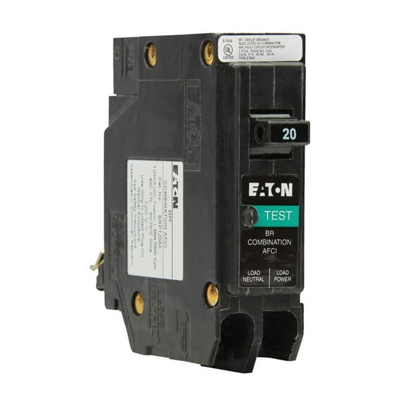 Eaton Circuit Breaker, AFCI, 15 Amp, Arc Fault Protection, Single Pole, BR