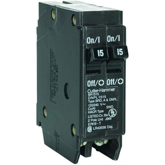 Eaton Circuit Breaker - Single Pole - 15/15 Amp