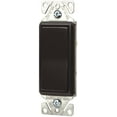 thumbnail image 1 of Eaton Cooper 7503BK-SP-L Decorator Rocker Switch, 15A,120/277V, 3-Way, Black, 1 of 4