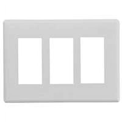 White Polycarbonate 3-Gang Screwless Wall Plate