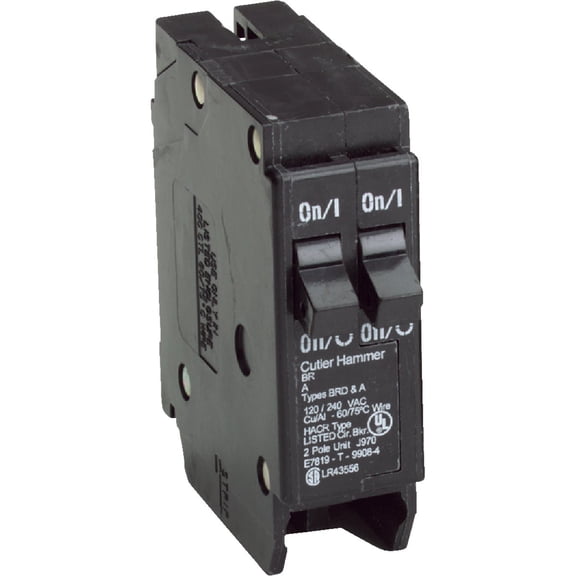 Eaton Corporation Br1515 Single Pole Tandem Circuit Breaker, 120V, 2-15-Amp