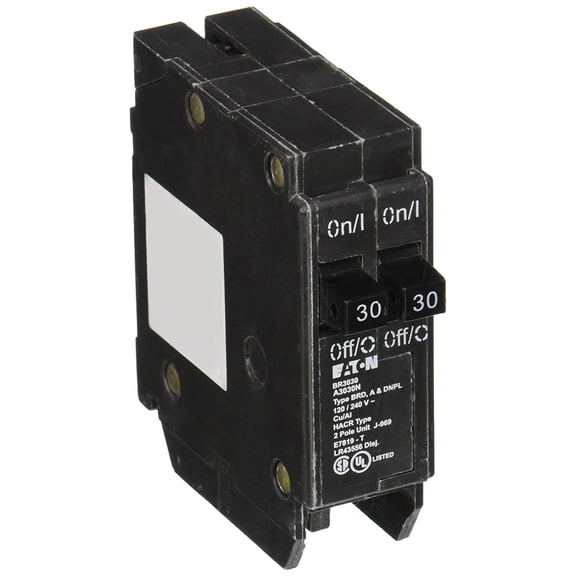 Eaton Corporation Br3030 Single Pole Tandem Circuit Breaker, 120V, 2-30-Amp