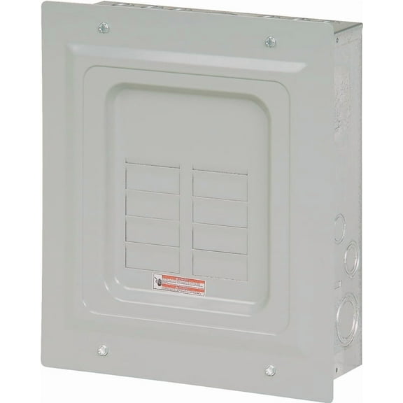 Eaton BR48L125FP Load Center, 125 A, 8-Pole, 4-Space, 8-Circuit, Main Lug, NEMA 1 Enclosure, Flush