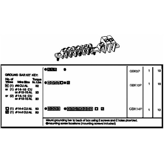 Eaton Corporation GBK10P Ground Bar Kit