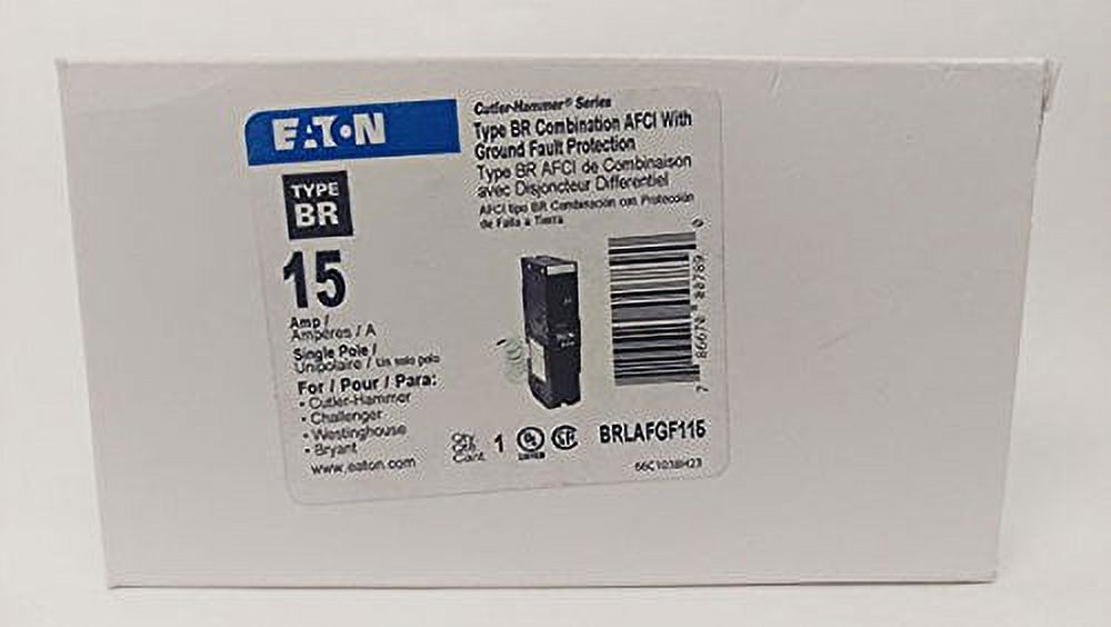 Eaton Cutler Hammer 15 Amp Single Pole Dual Function Arc Fault/Ground