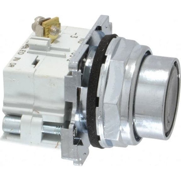 Eaton Cutler-Hammer 30-1/2mm Mount Hole, Flush, Pushbutton Switch with Contact Block