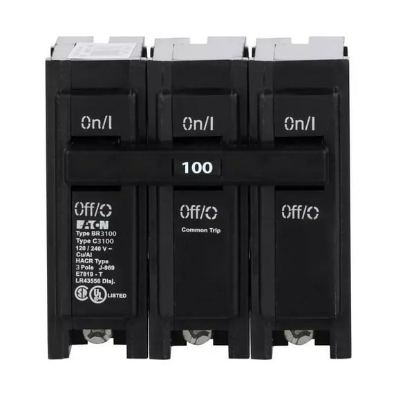 Eaton Cutler-Hammer BR3100 Three-Pole Circuit Breaker