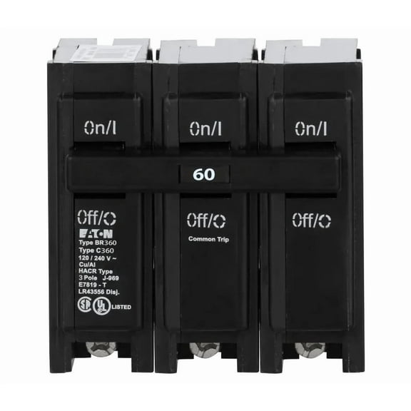 Eaton Cutler-Hammer BR360 3 Pole 60 Amp Type BR Circuit Breaker