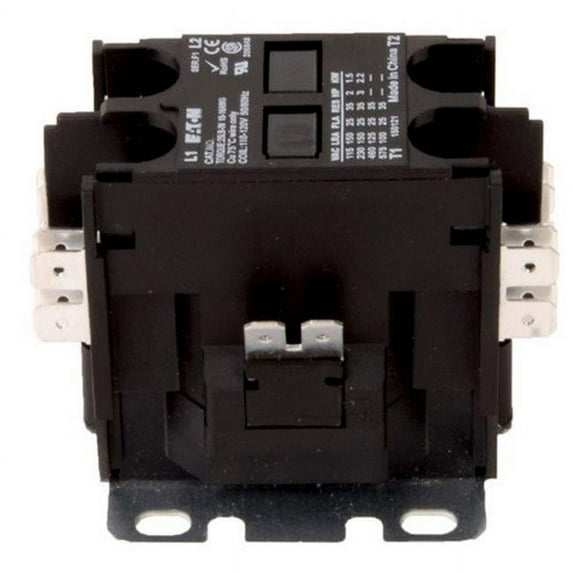 Eaton C25BNB240A Compact Definite Purpose Contactor, 40A Inductive Current Rating, 3 Max HP Rating at 115V, 7.5 Max HP Rating at 230V, 120VAC Coil Voltage