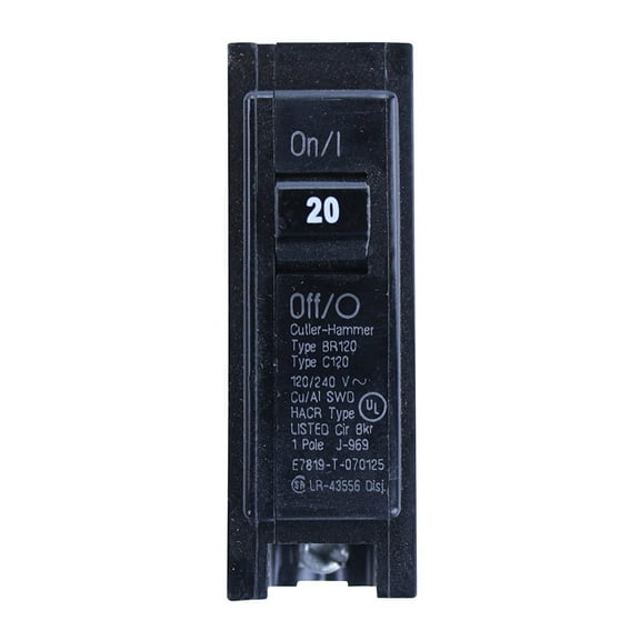 Cutler-Hammer Single-Pole BR Type Circuit Breaker - 20 Amps, 120/240 Volts