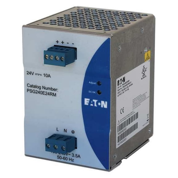 Eaton DC Power Supply,24VDC,10A,50/60 Hz PSG240E24RM