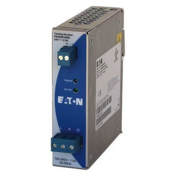 Eaton DC Power Supply,24VDC,2.5A,50/60 Hz PSG60E24RM
