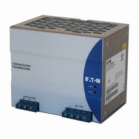 Eaton DC Power Supply, 100/240V AC, 24V DC, 480 W, 20 A, DIN Rail PSG480E24RM