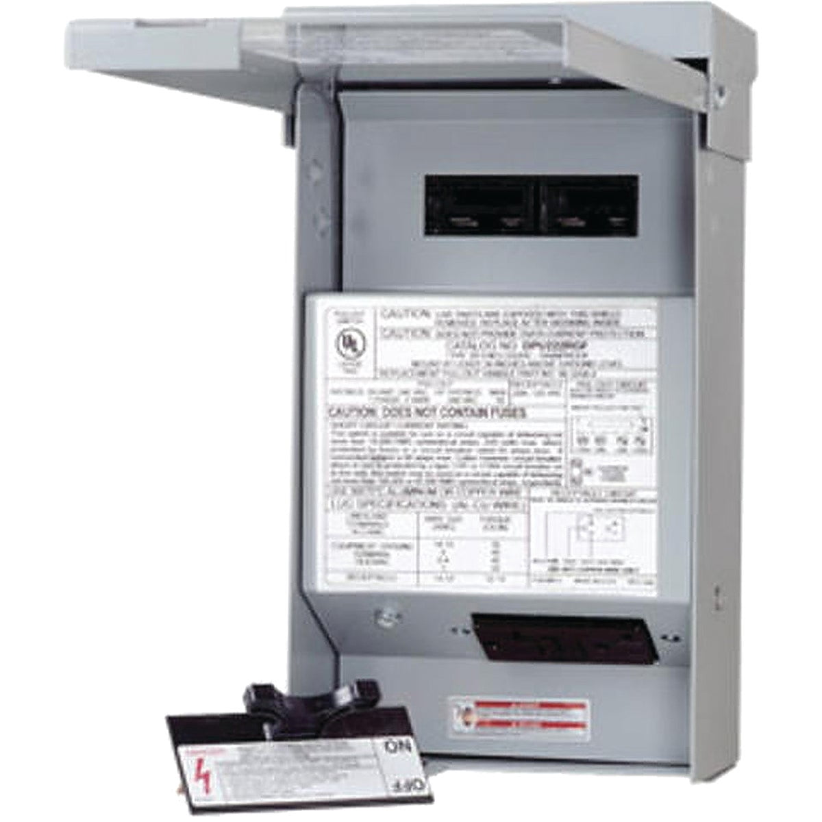 Eaton Air Conditioning Disconnect DPF222RGF20WTST Fused 2P 60A 120/240V - GFCI Outlet — Indoor & Outdoor Use, NEC-Compliant