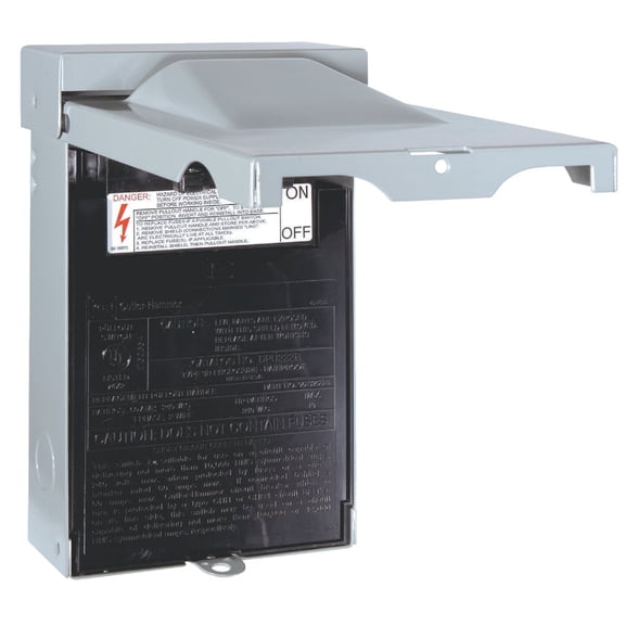 Eaton DPU222RP Disconnect Switch, AC, 60A, 2P, 120/240V, Pull-Out, Metallic  Indoor & Outdoor Use, NEC-Compliant